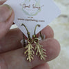 Mini Oak Leaf Earrings in Bronze