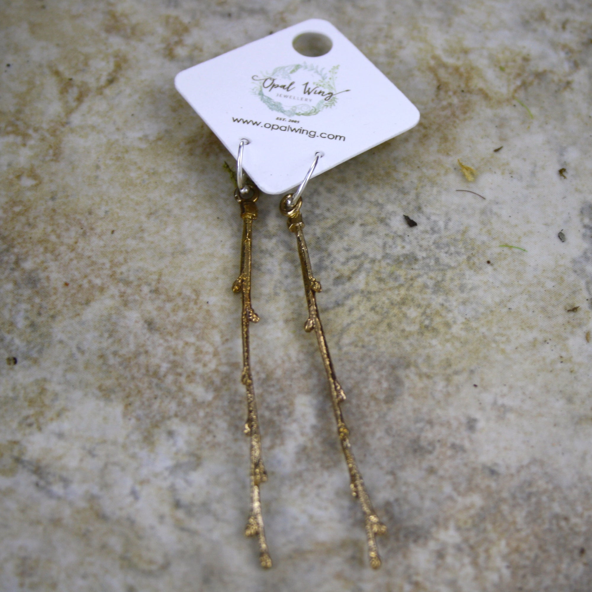 Sweet Fern Bud Earrings in Bronze