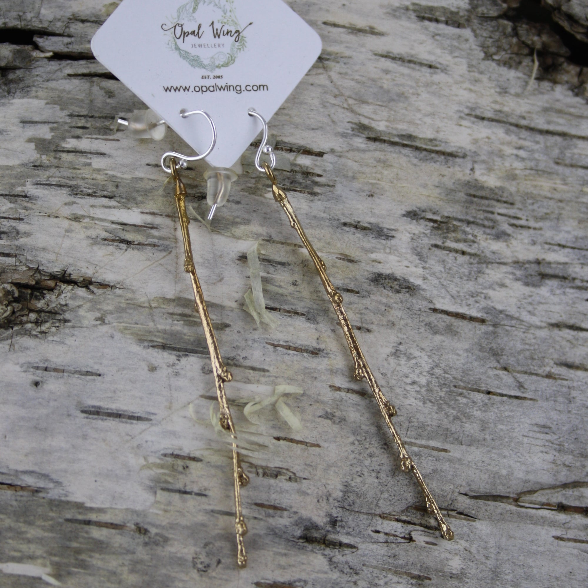 Sweet Fern Bud Earrings in Bronze