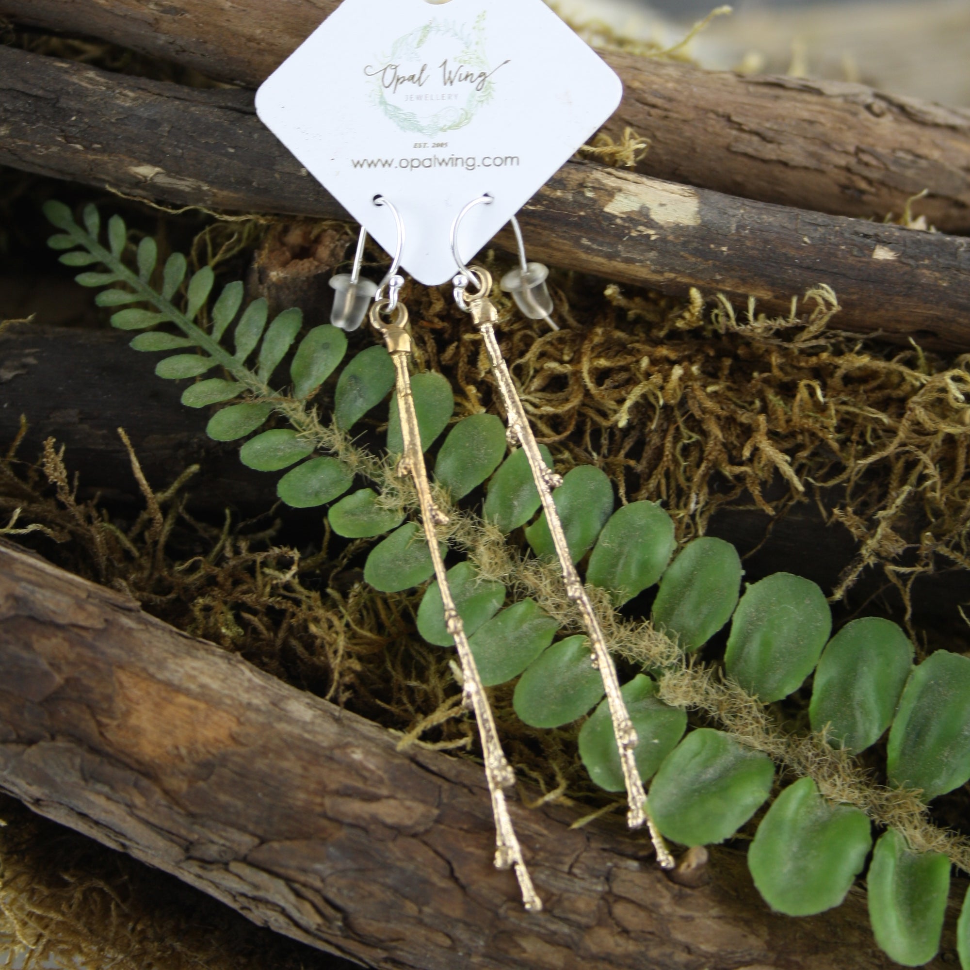 Sweet Fern Bud Earrings in Bronze