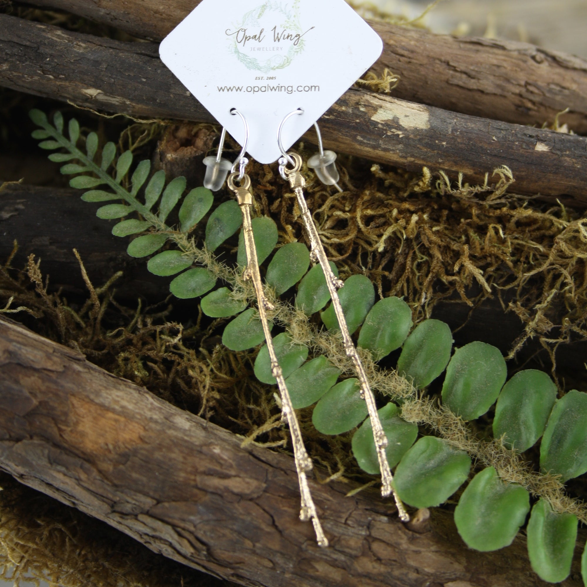 Sweet Fern Bud Earrings in Bronze