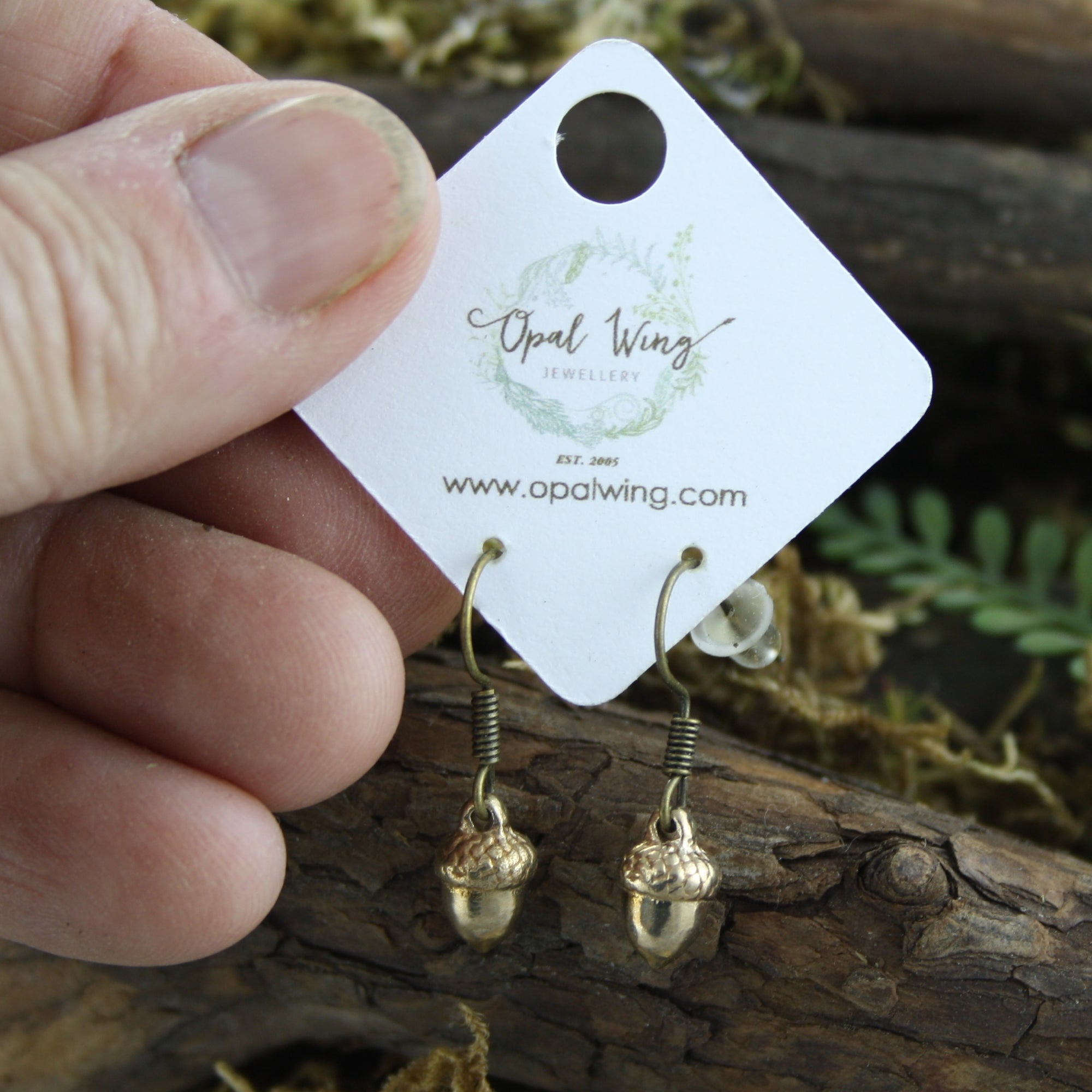 Acorn Earrings in bronze