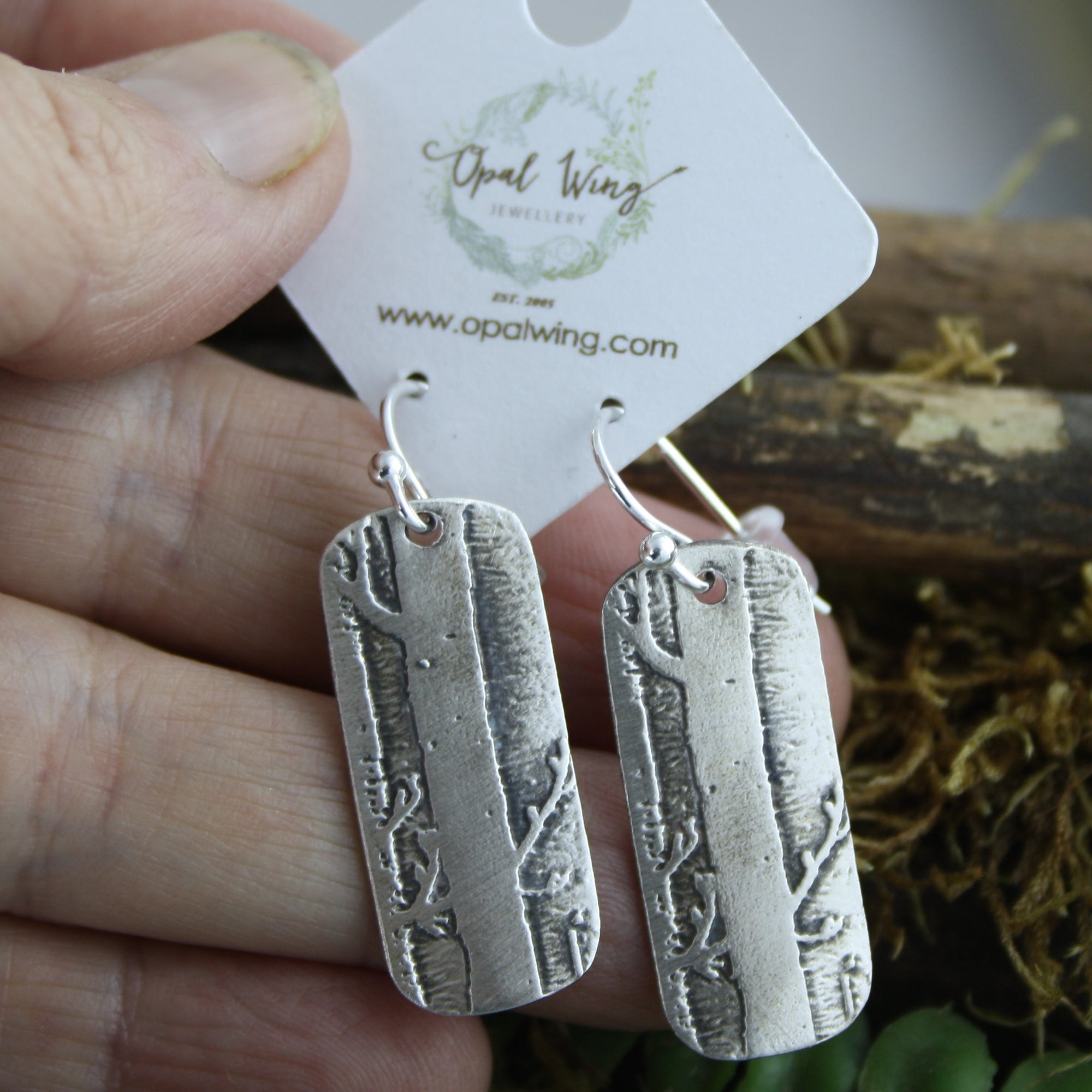 Birch Etched Earrings