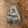 Peace on Earth Magic pendant with Petrified Bogwood, Dendritic quartz and Moonstone