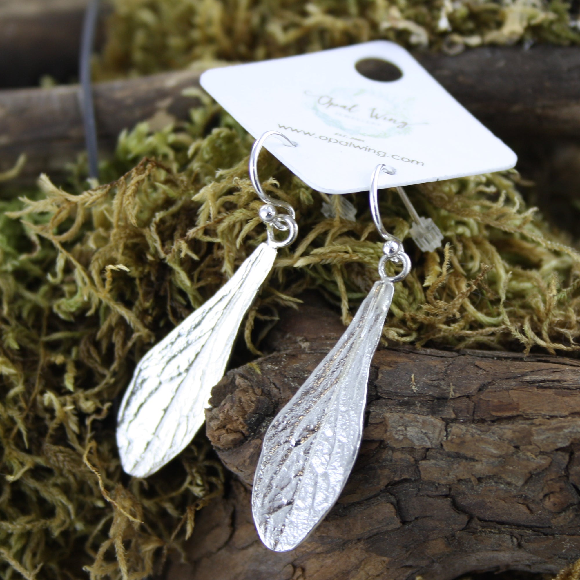 Maple Key Earrings in Silver