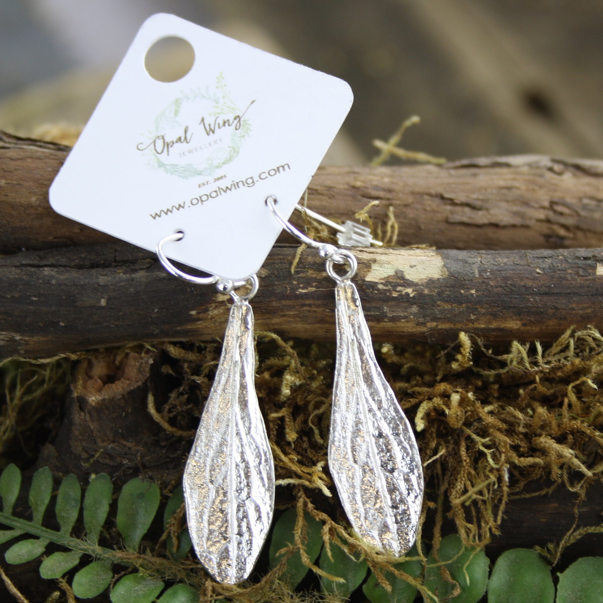 Maple Key Earrings in Silver