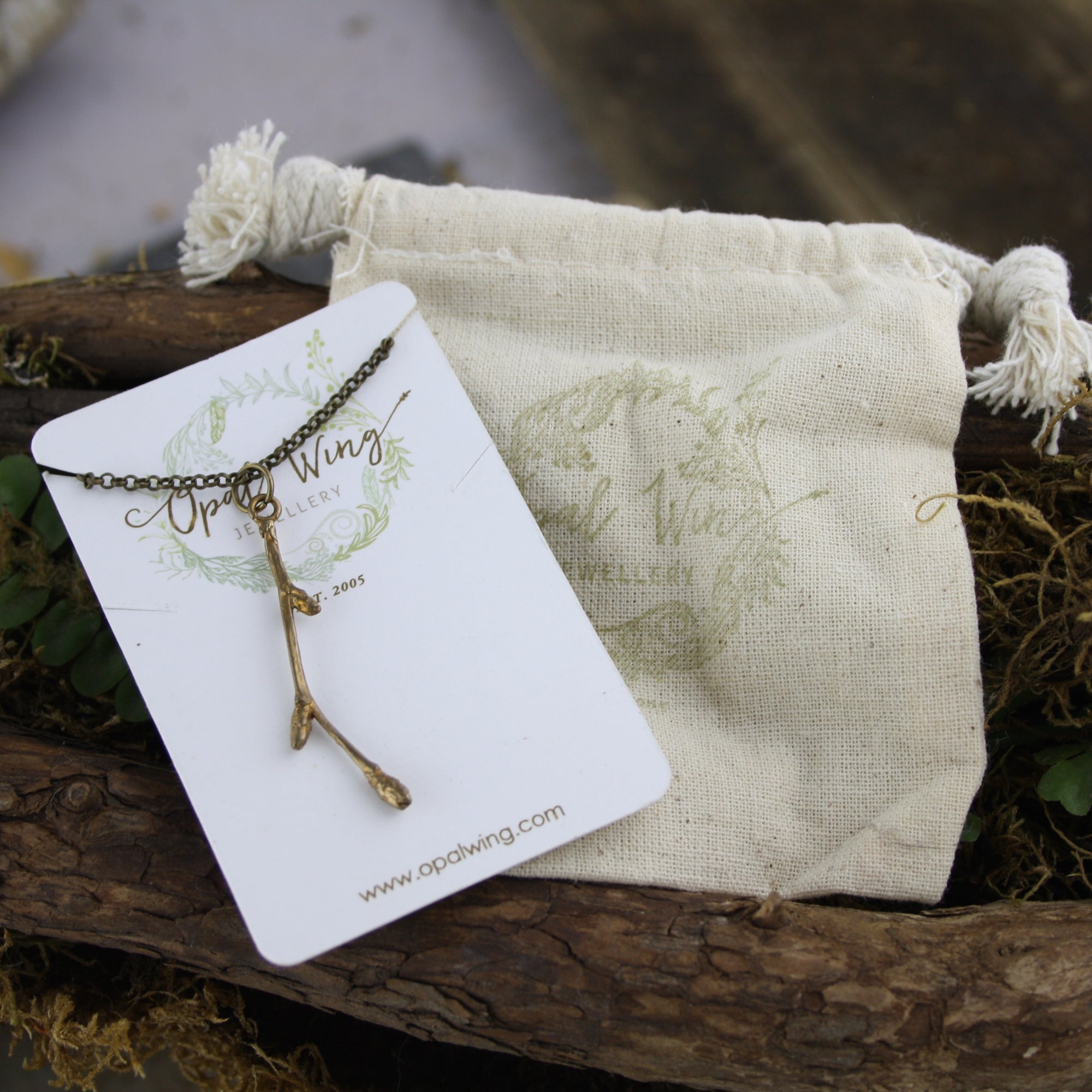 Birch Bud Pendant in Bronze