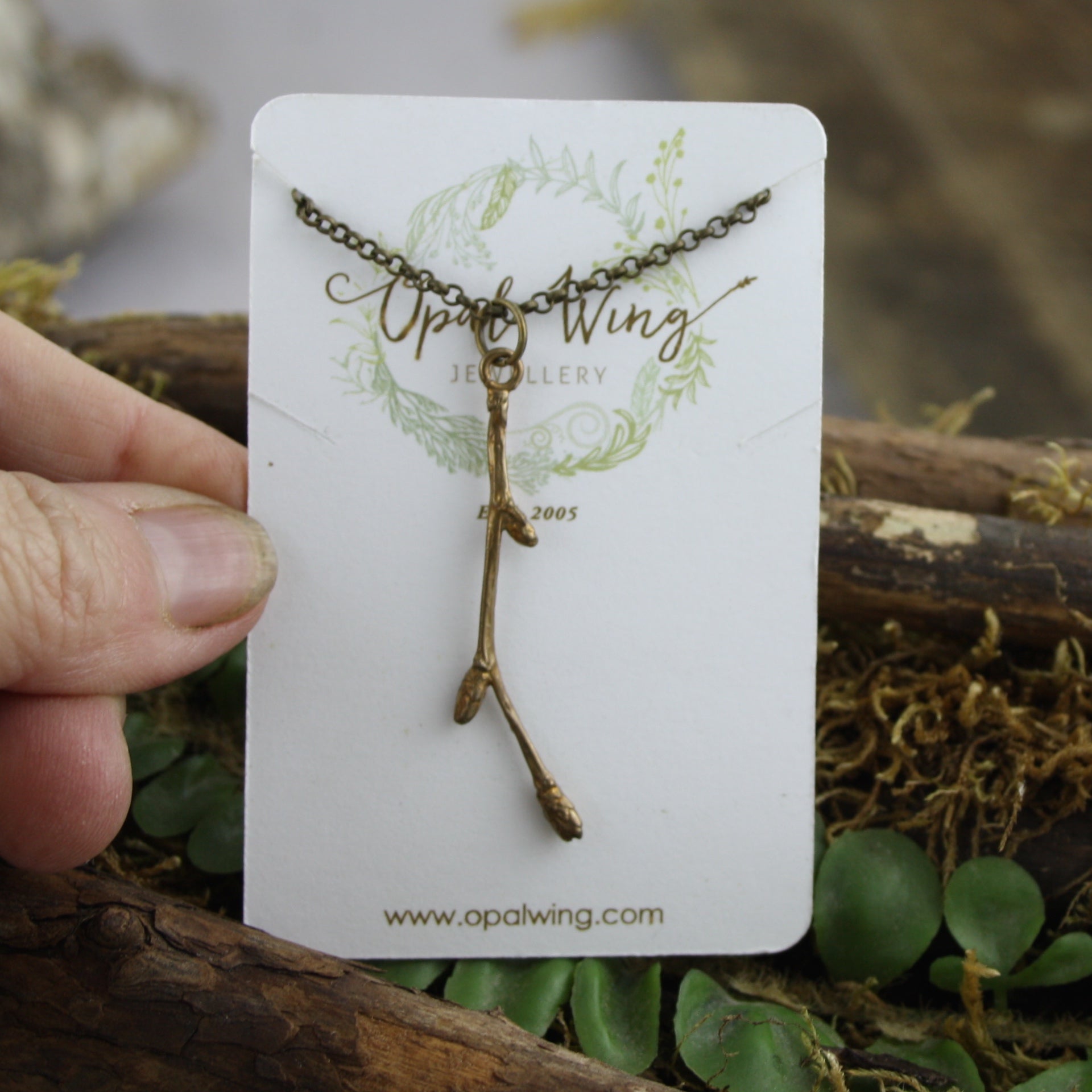 Birch Bud Pendant in Bronze