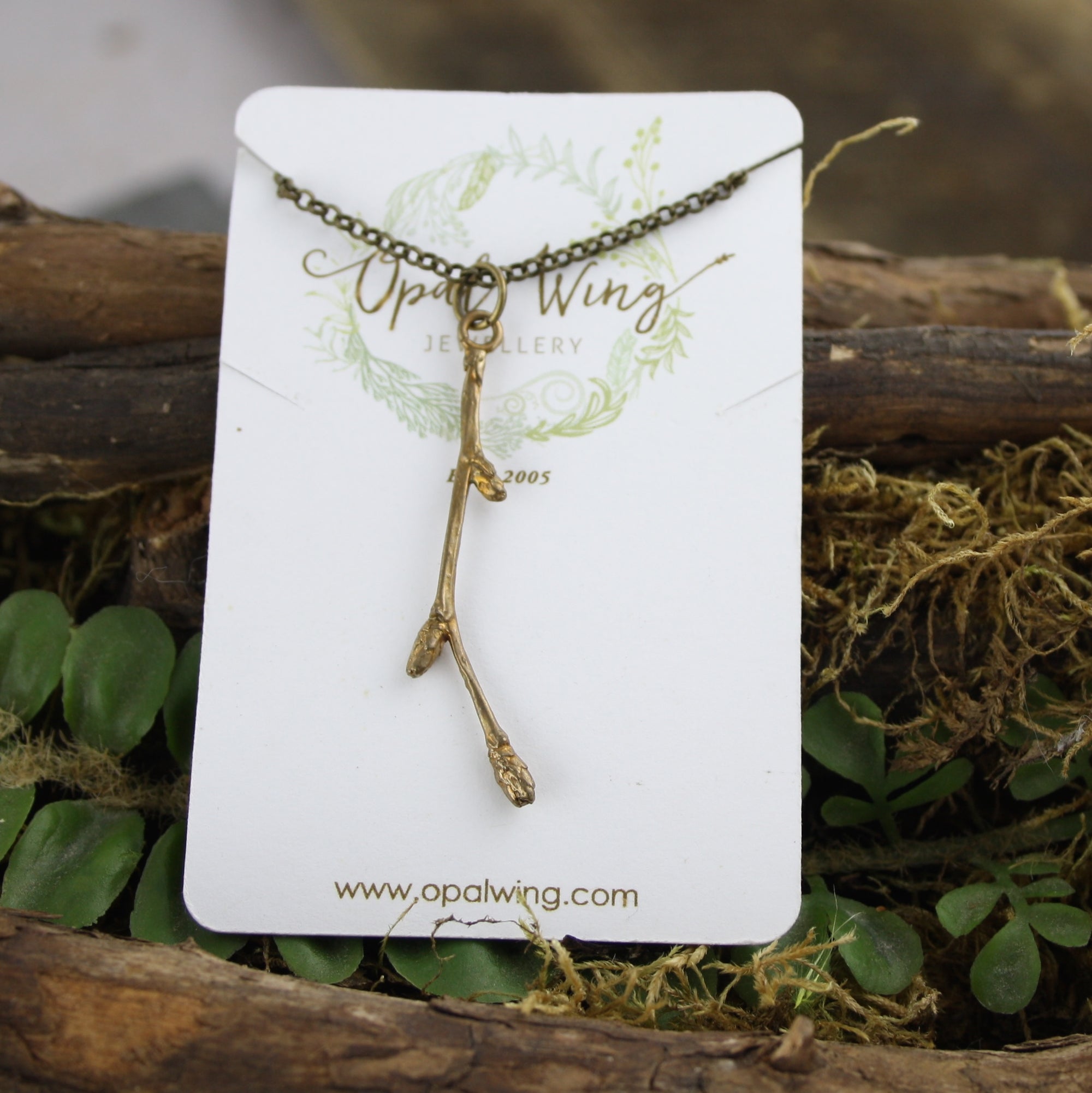 Birch Bud Pendant in Bronze