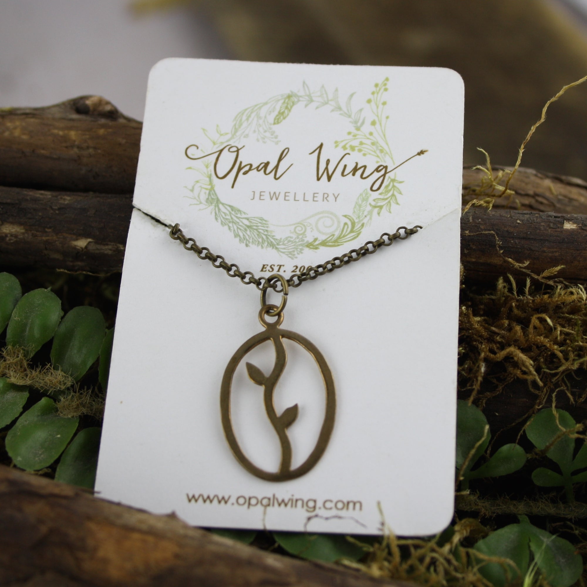 Bud Silhouette Pendant in Bronze