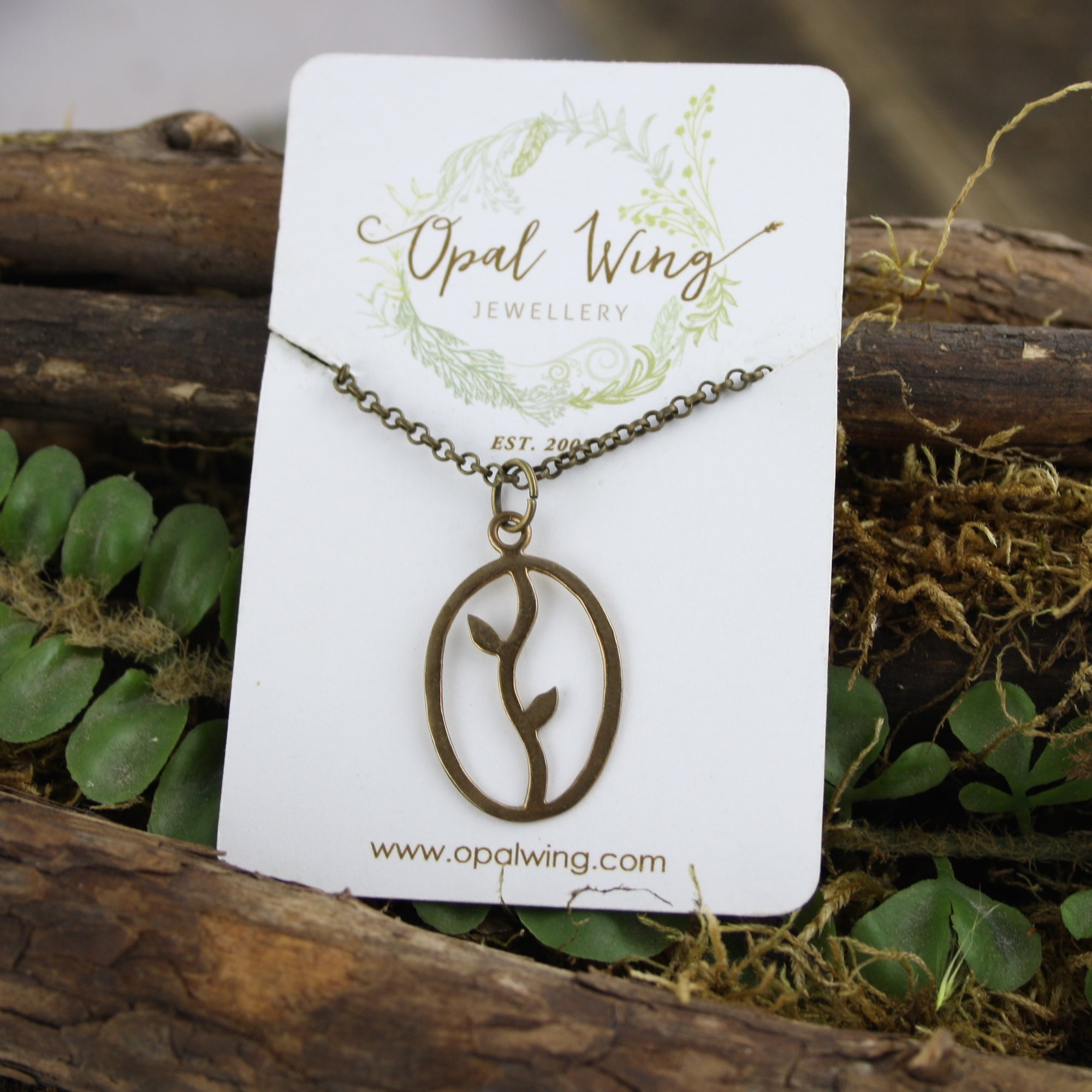 Bud Silhouette Pendant in Bronze