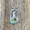 Tree of Life Rooted Pendant with Natural Hubei Turquoise