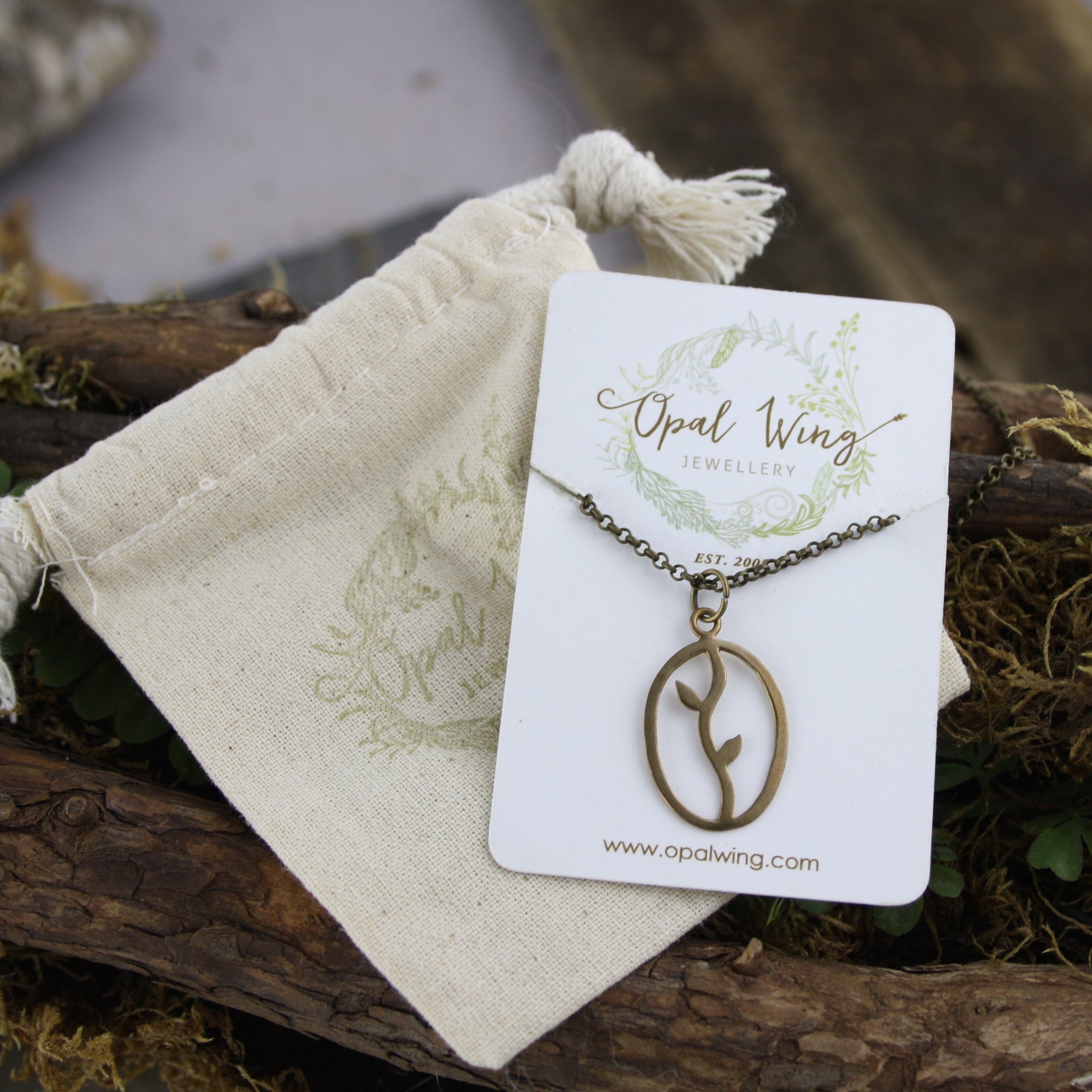 Bud Silhouette Pendant in Bronze