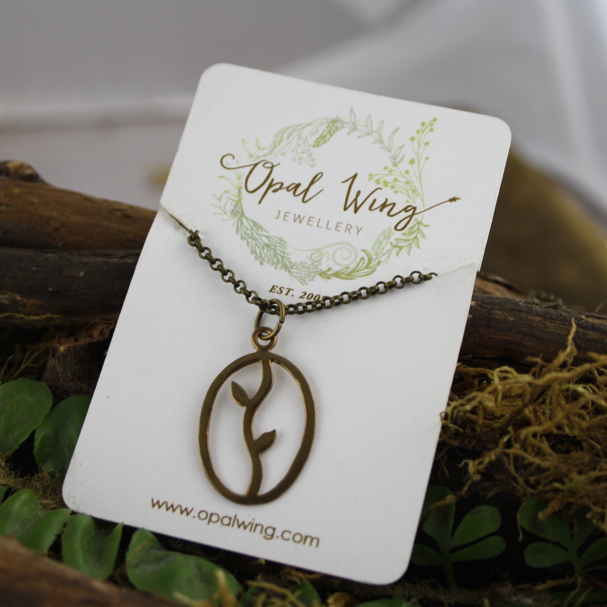 Bud Silhouette Pendant in Bronze