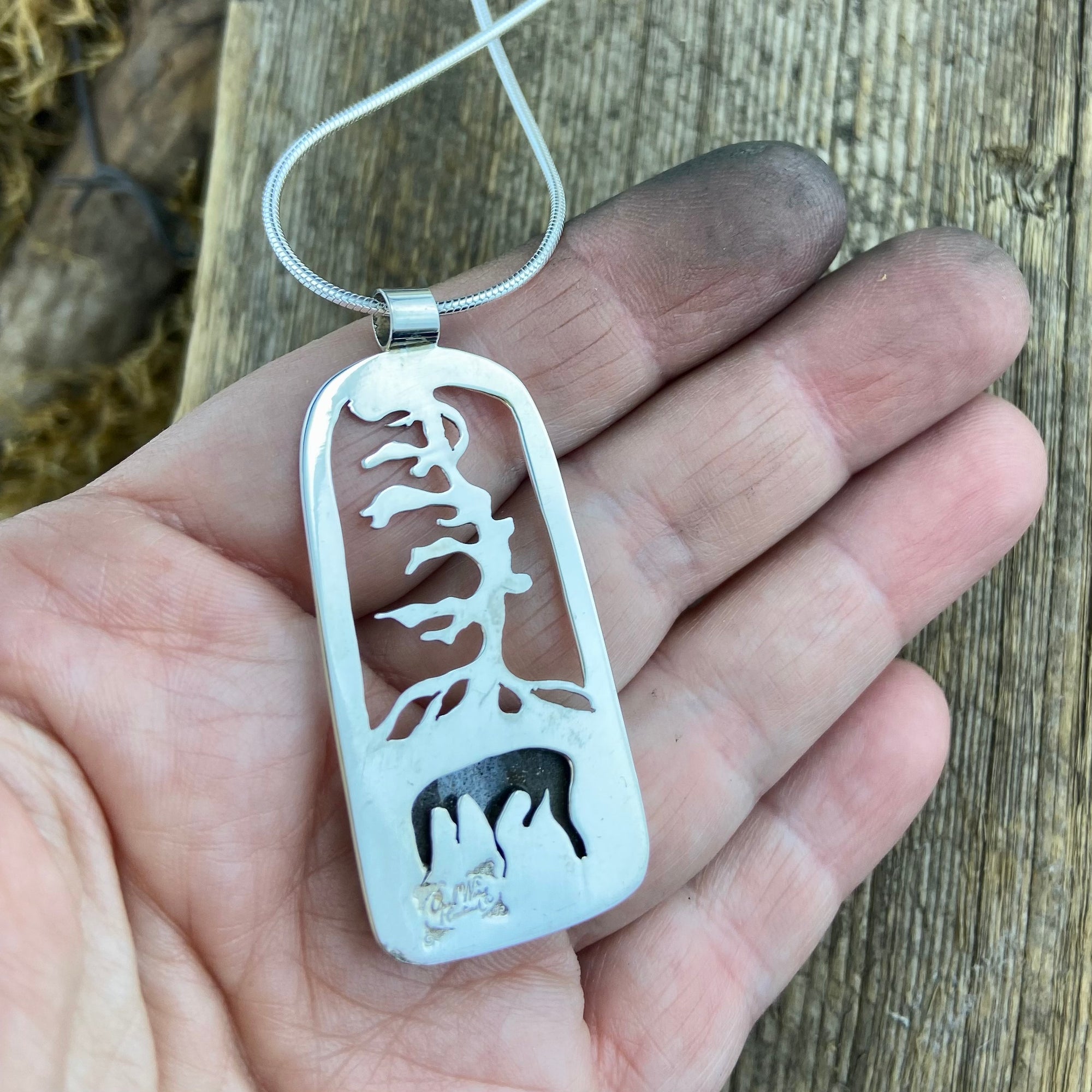 Georgian Bay Pine Blue Boulder Opal Pendant