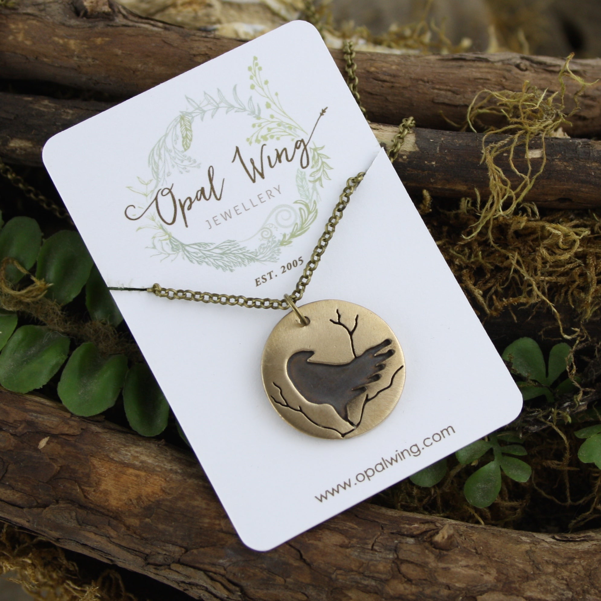 Crow Medicine Pendant in Bronze