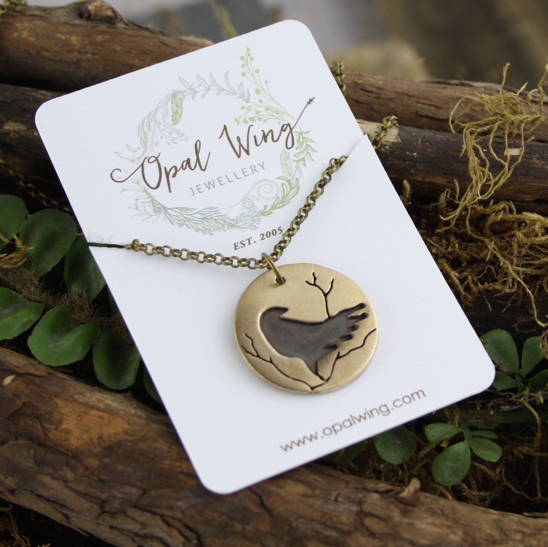 Crow Medicine Pendant in Bronze