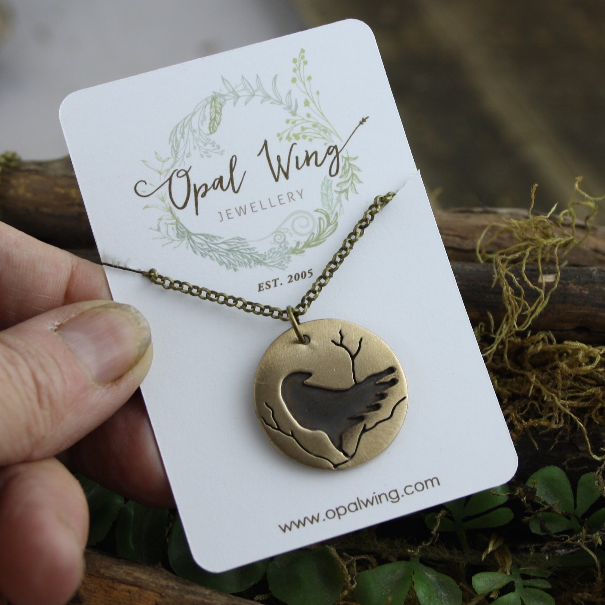 Crow Medicine Pendant in Bronze