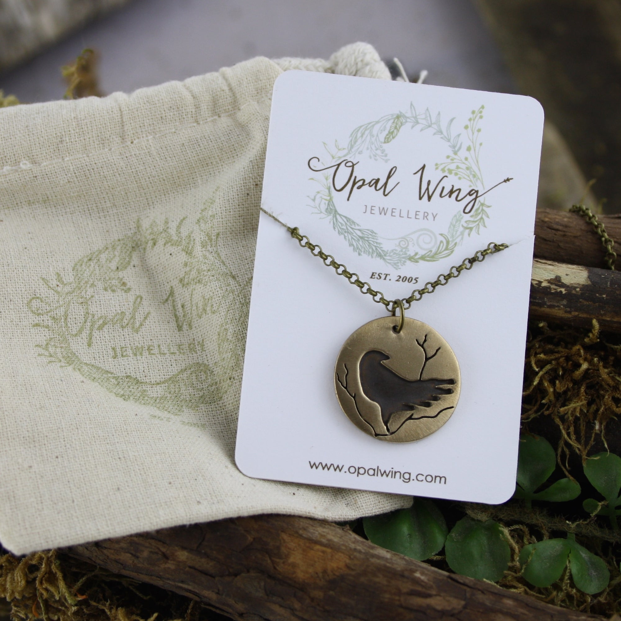 Crow Medicine Pendant in Bronze