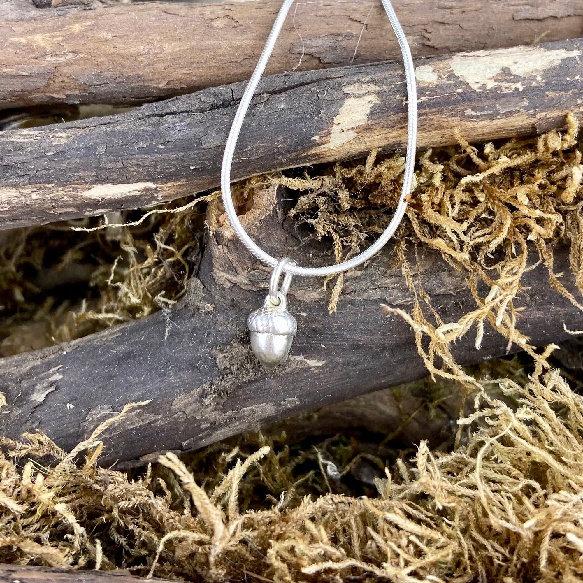 Reserved for Susan: Just Acorn Pendant in silver