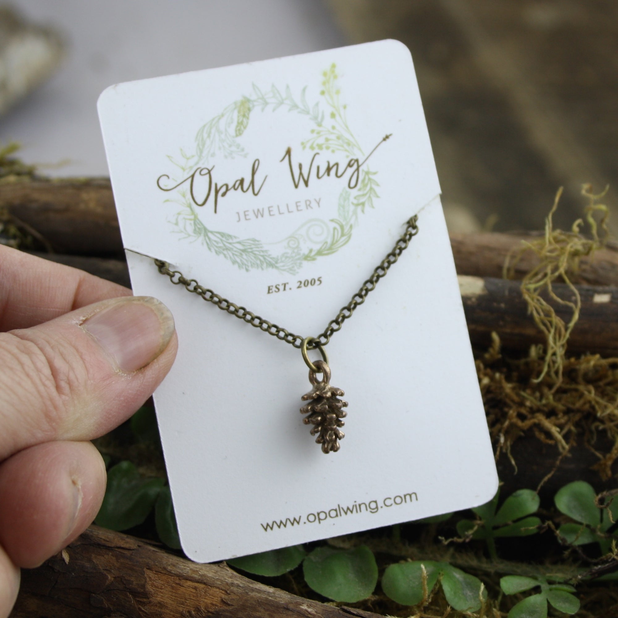 Pine Cone Pendant in Bronze