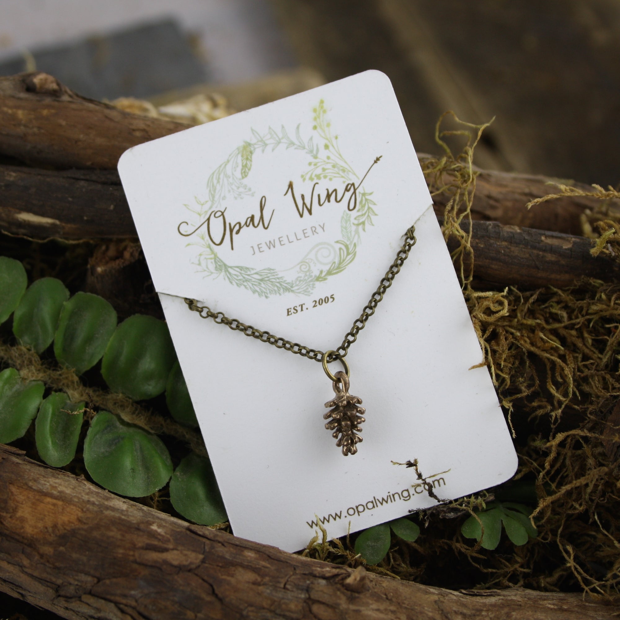 Pine Cone Pendant in Bronze