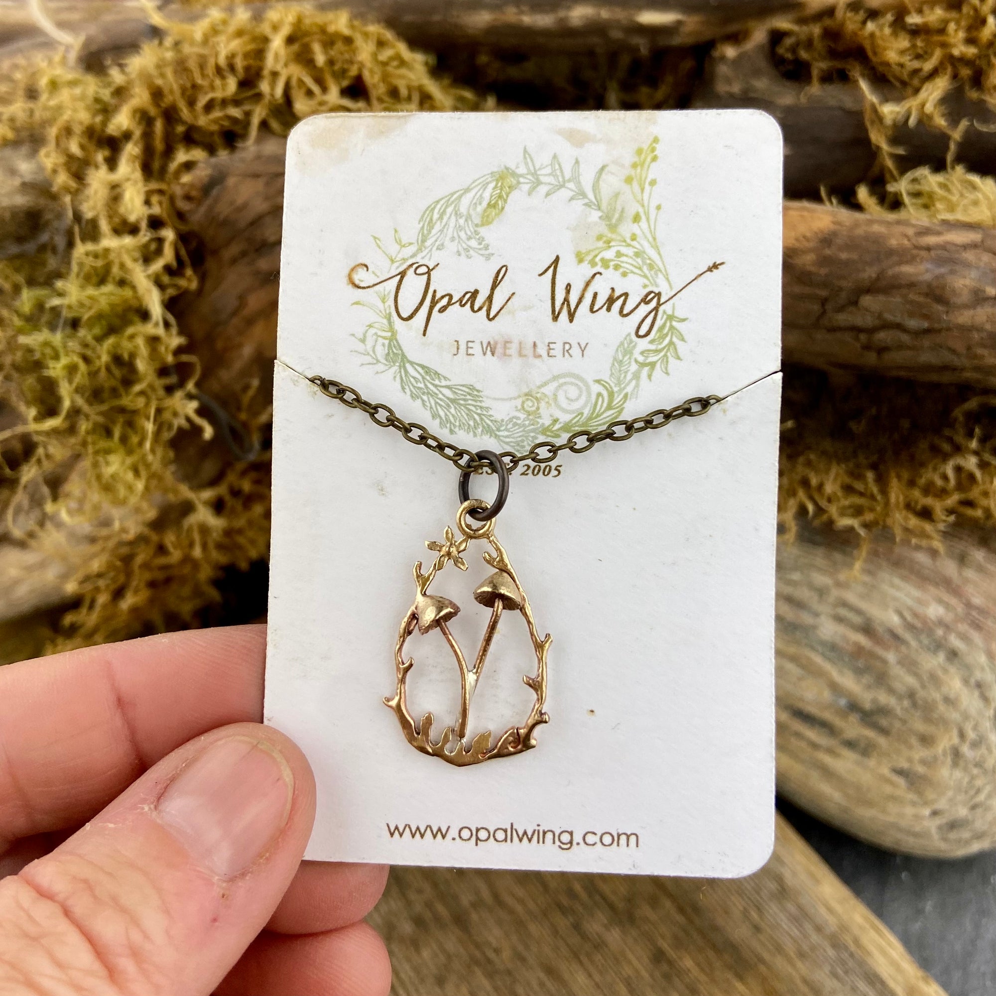 Mushroom Grove Pendant in bronze