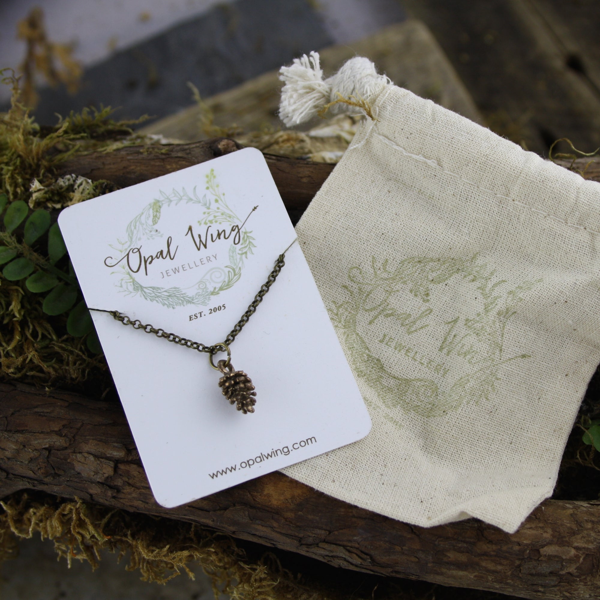 Pine Cone Pendant in Bronze