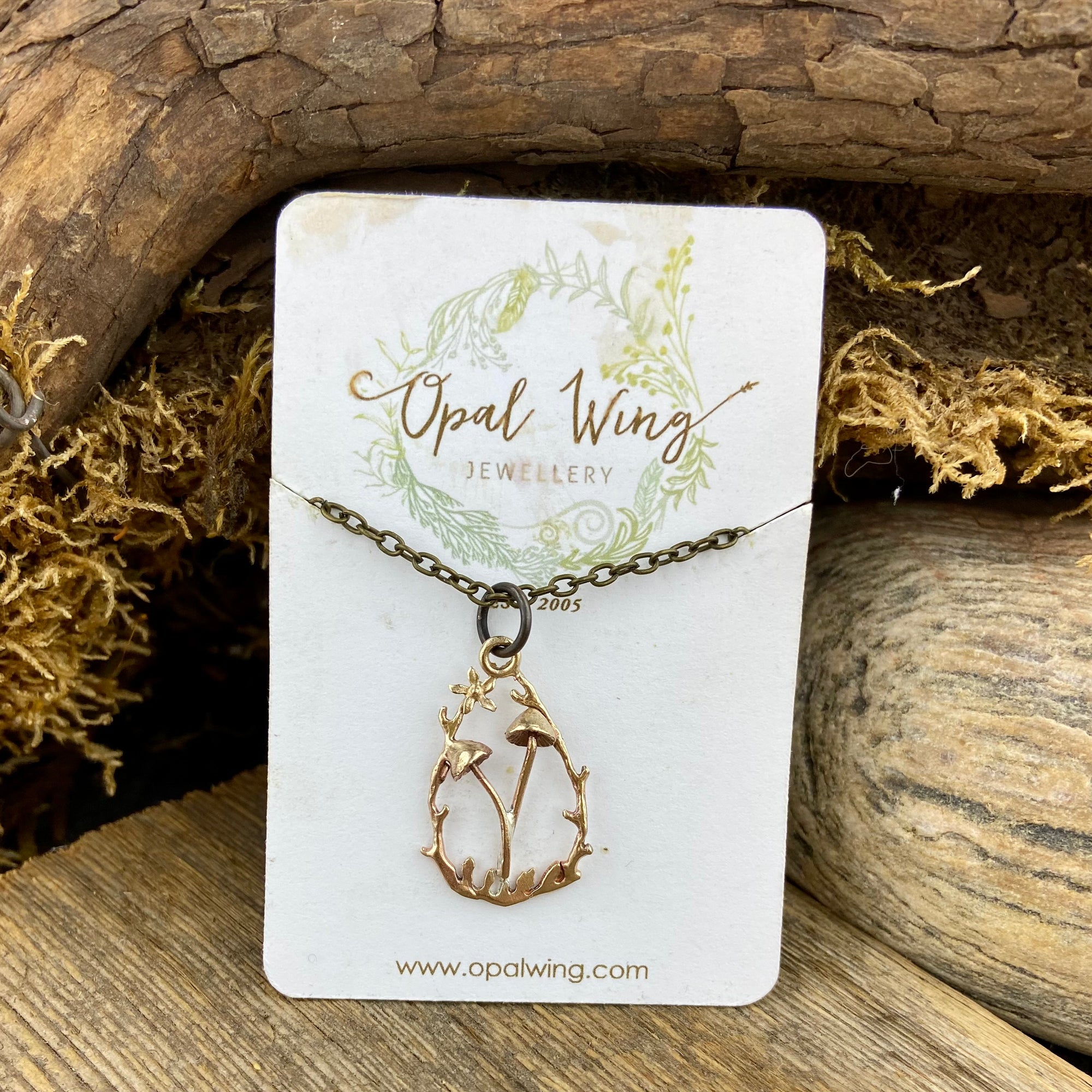 Mushroom Grove Pendant in bronze