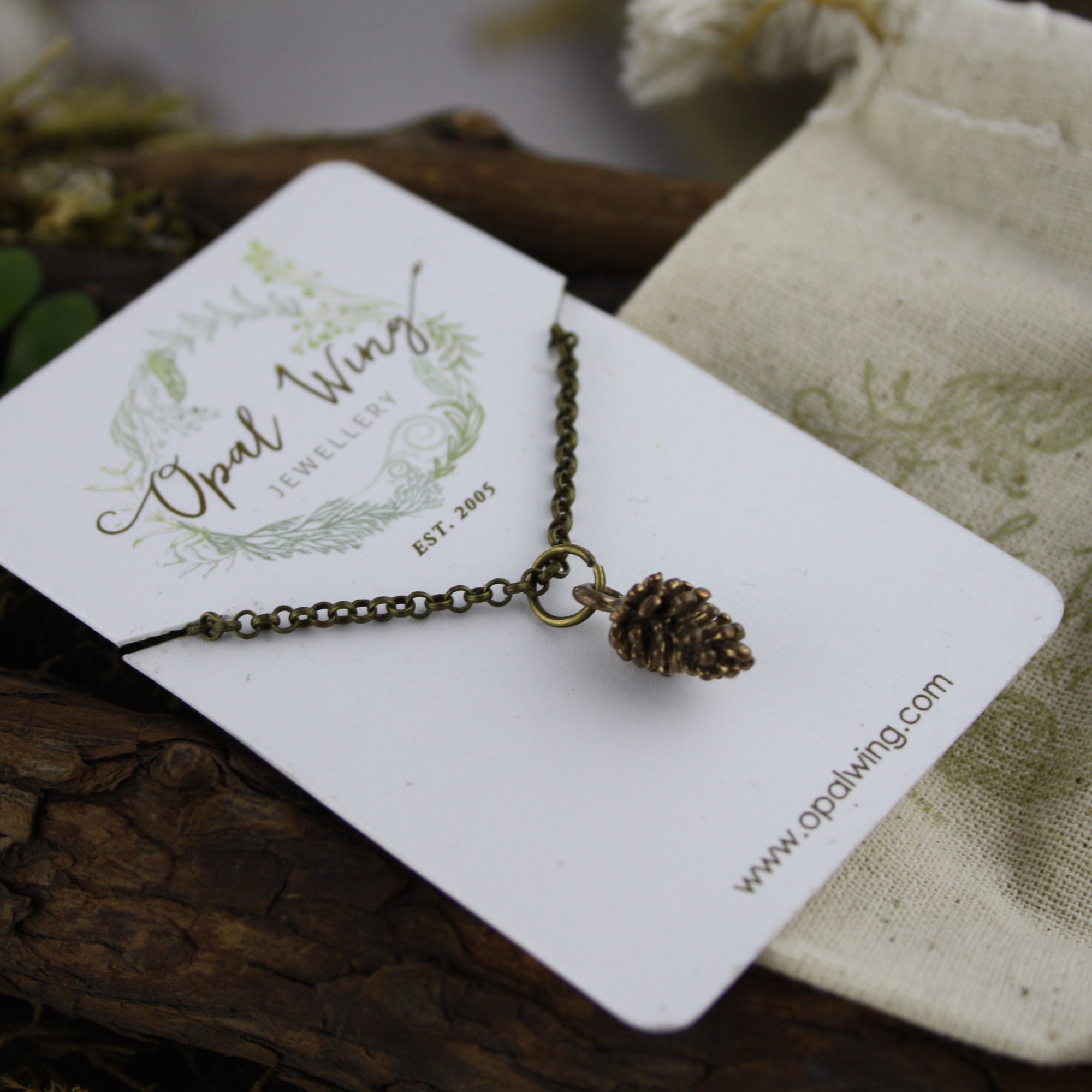 Pine Cone Pendant in Bronze