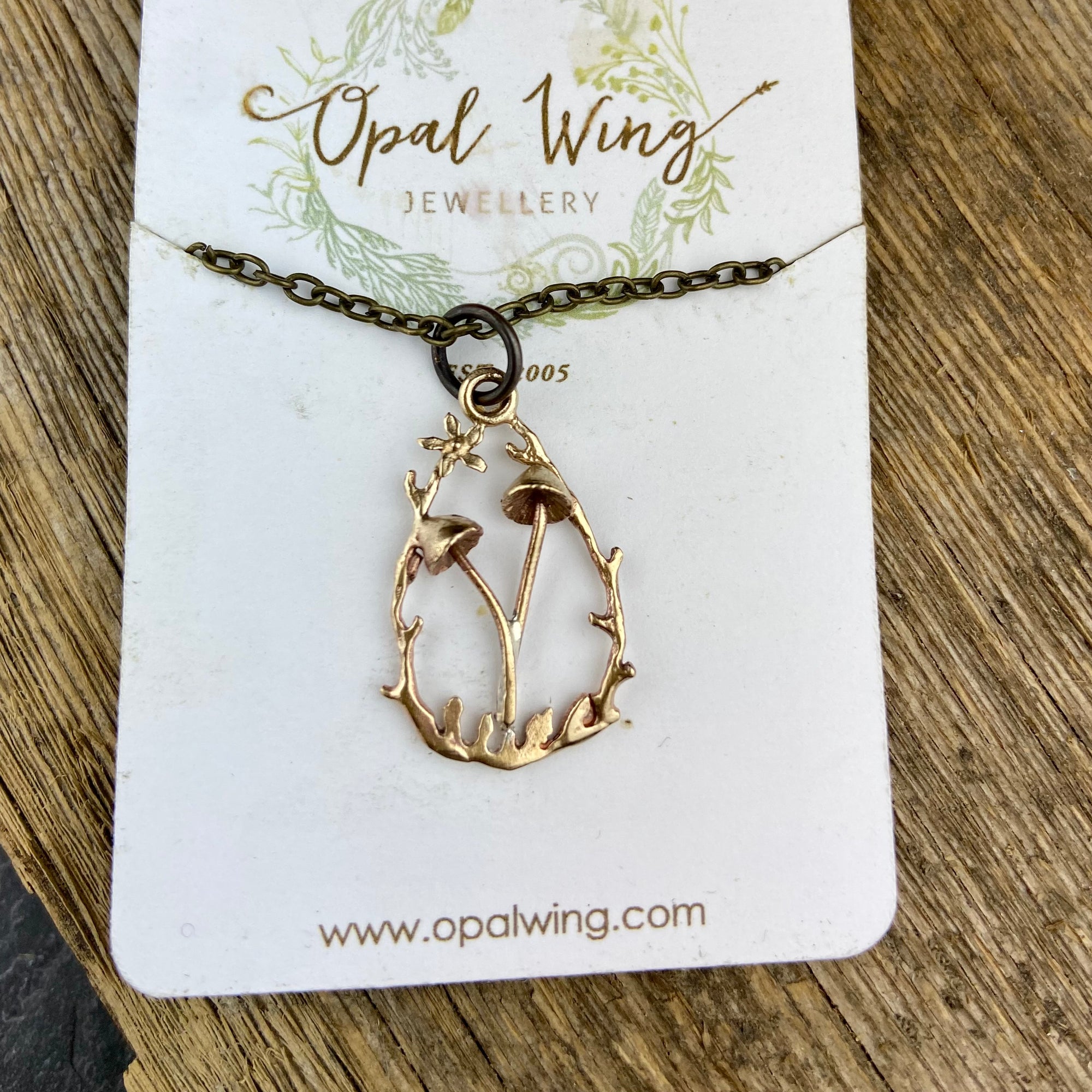 Mushroom Grove Pendant in bronze