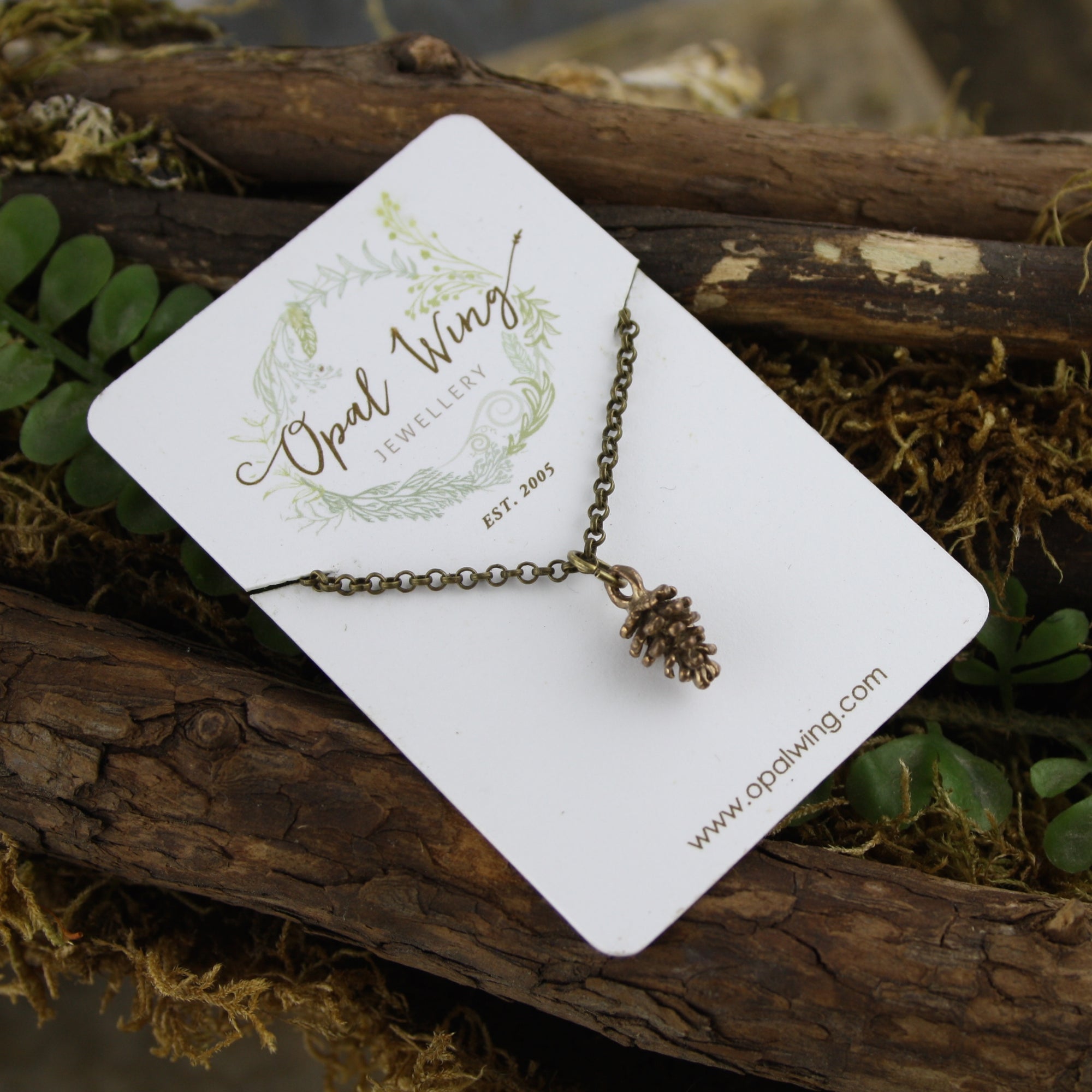 Pine Cone Pendant in Bronze