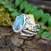Vibrant Green Boulder Opal Woodland Ring