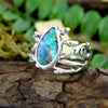 Vibrant Green Boulder Opal Woodland Ring