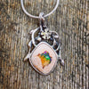Sweet Little Mexican Fire Opal Floral Pendant