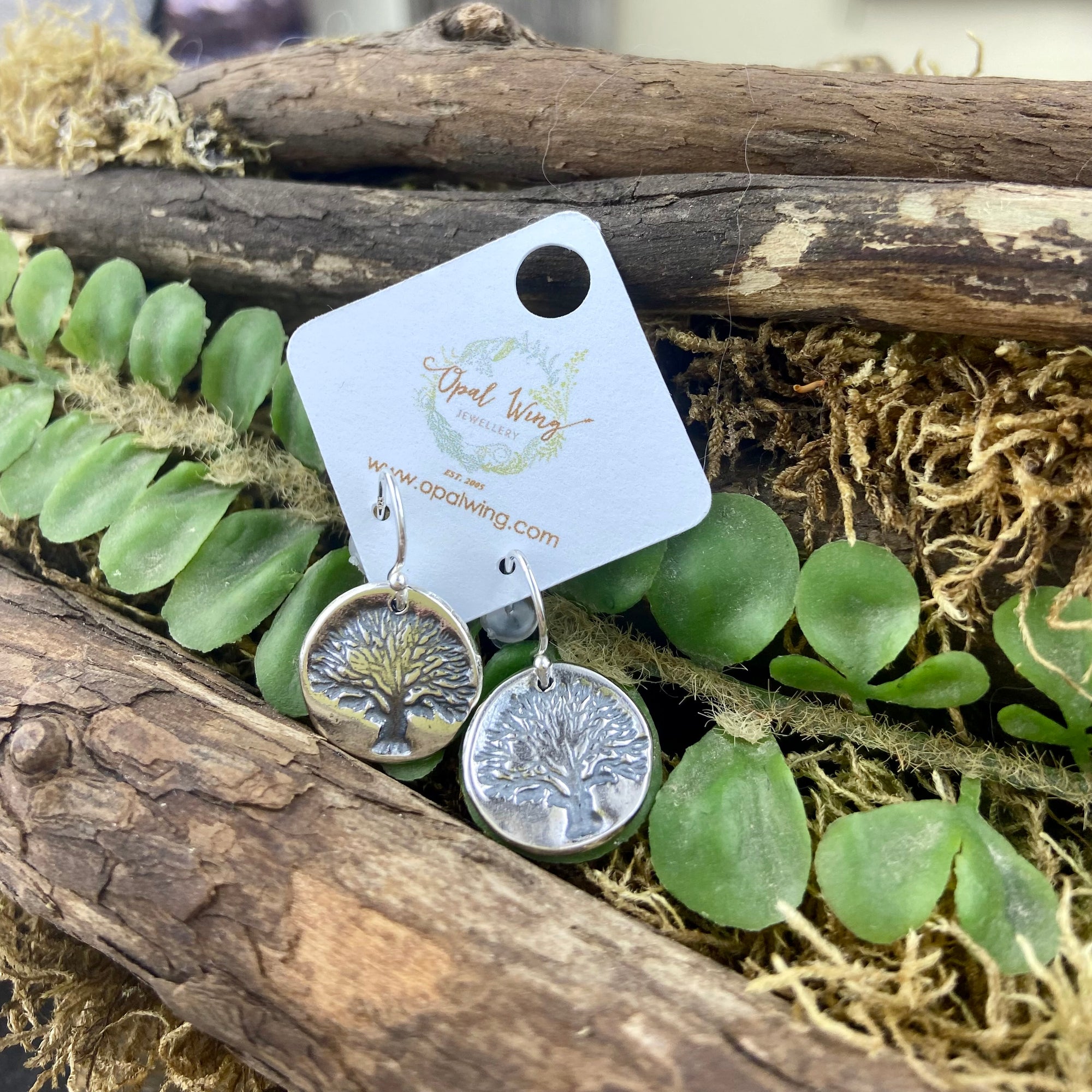 Tree Earrings in Silver