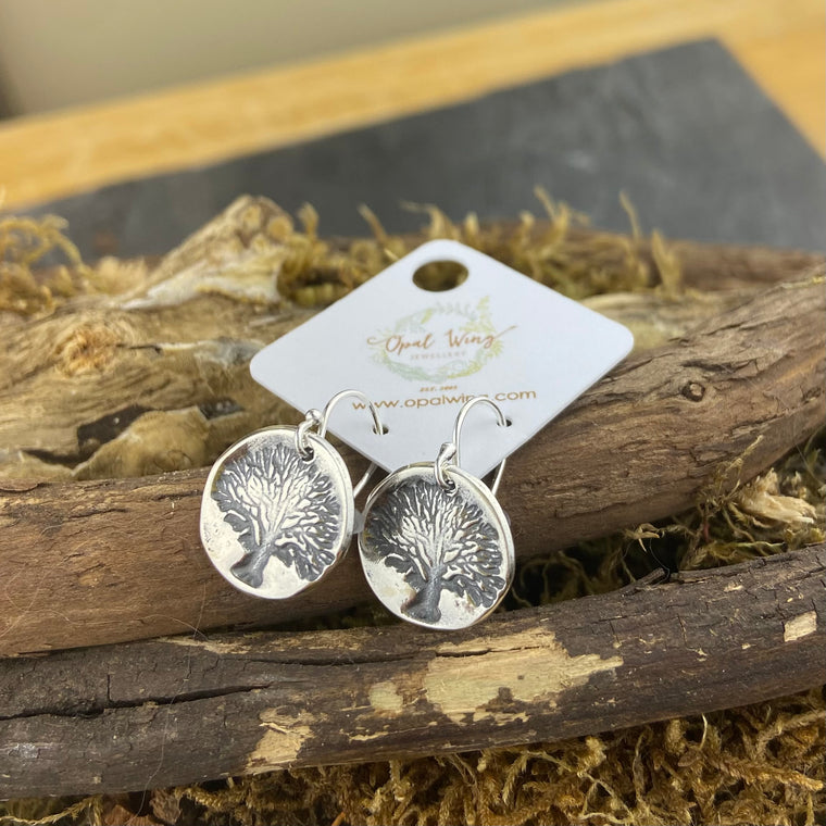 Tree Earrings in Silver
