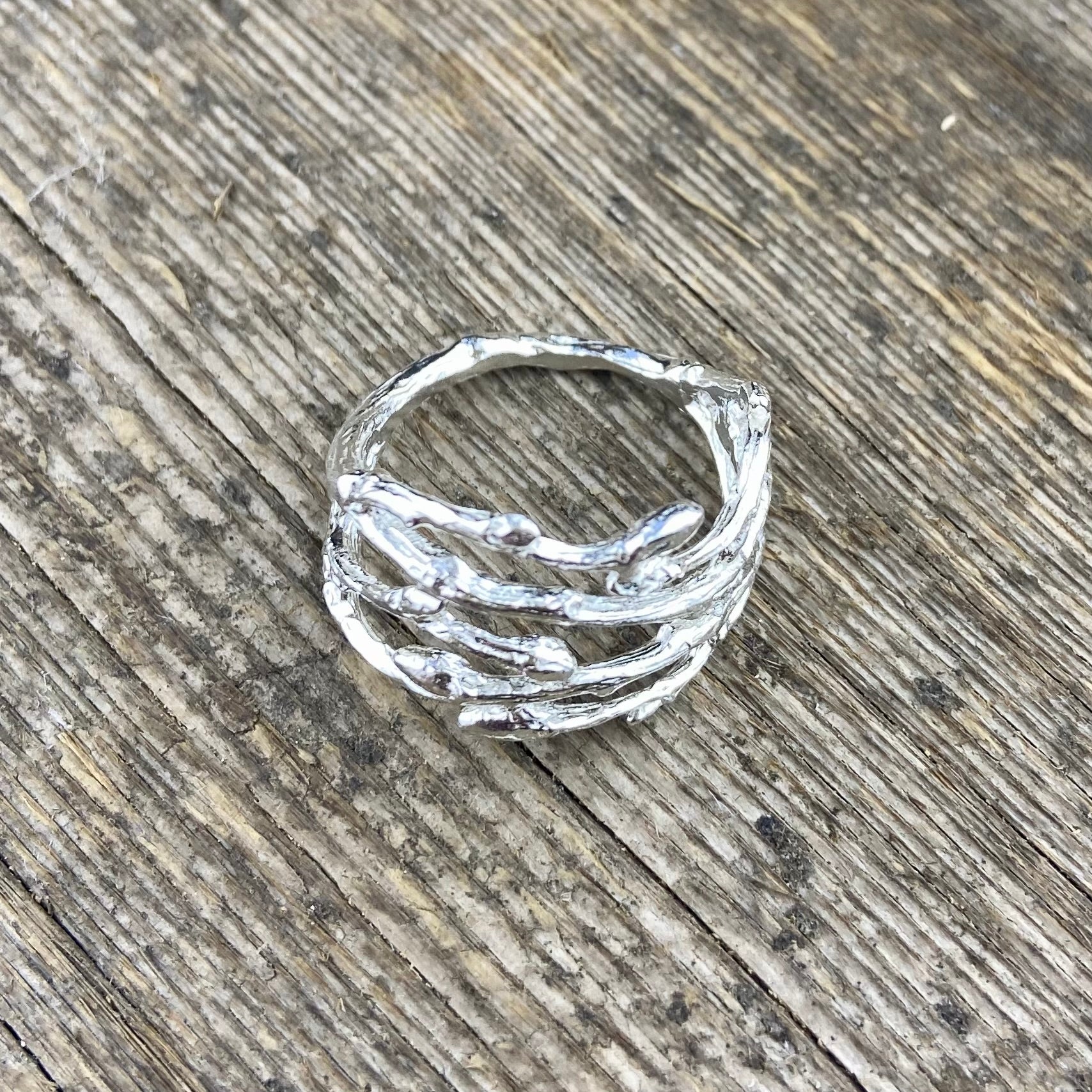 Woodland Branch Band (wide) in Silver