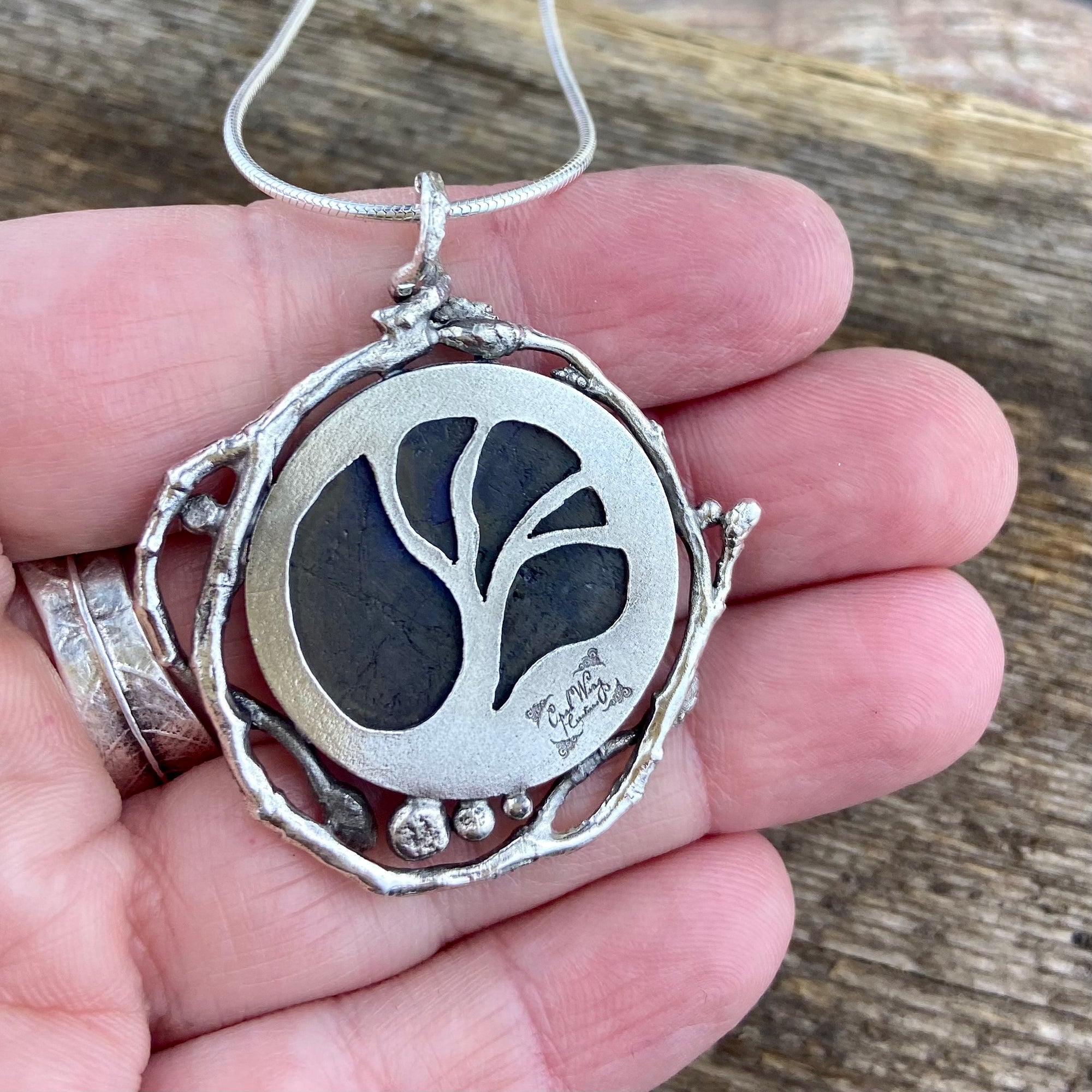 Labradorite Branch flow pendant