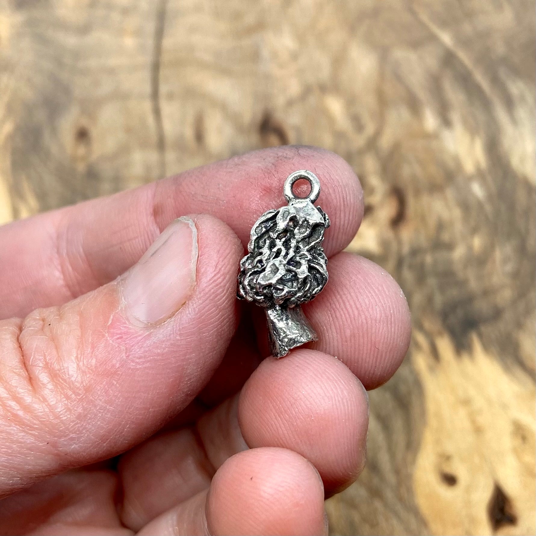 Morel mushroom pendant