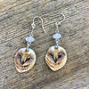 Owl Goddess earrings with Moonstone