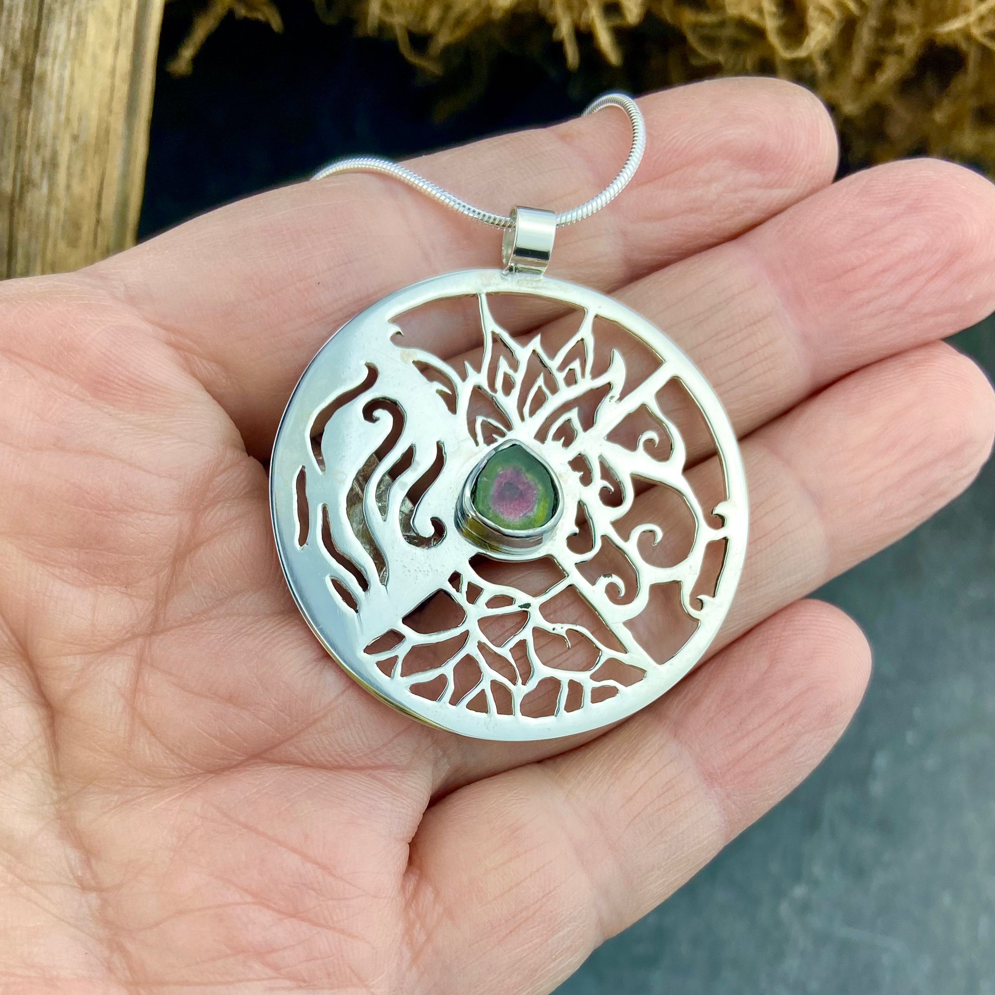 Elemental with Watermelon Tourmaline Pendant