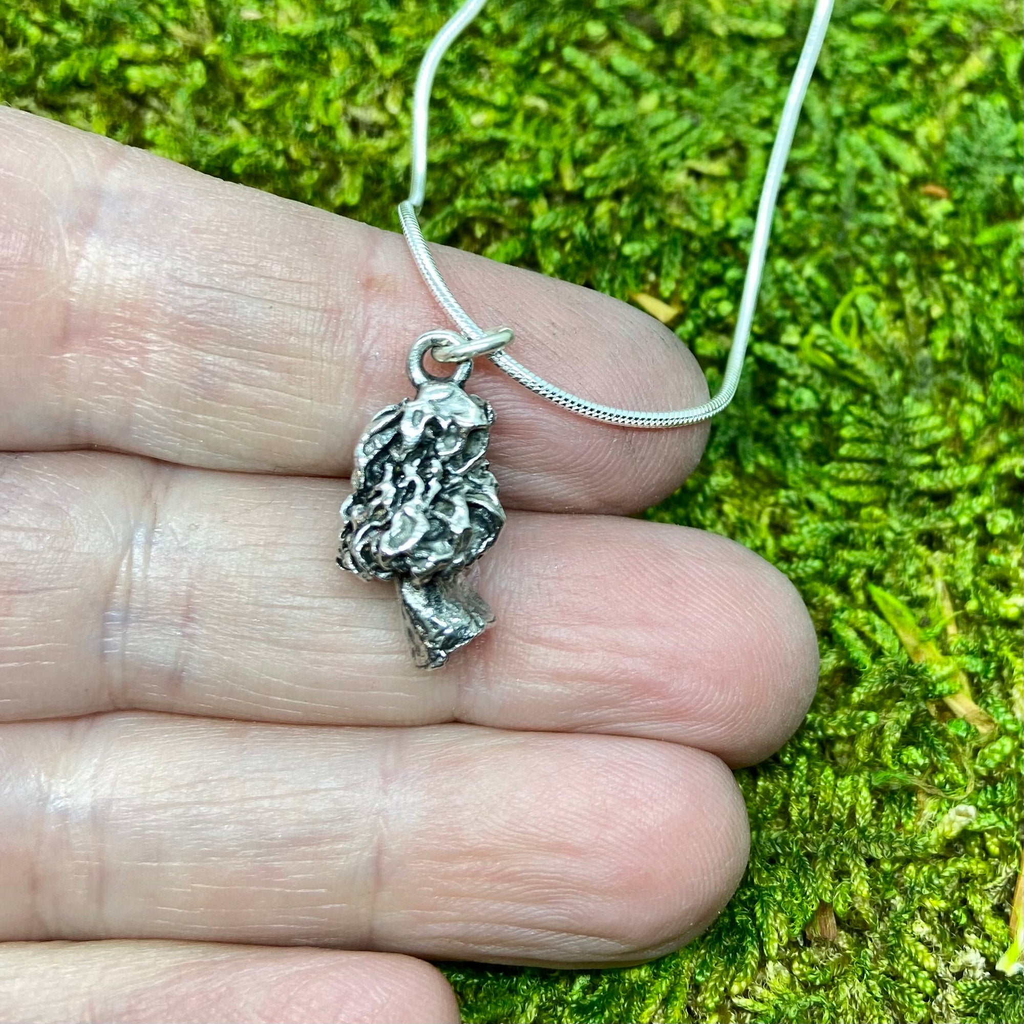 Morel mushroom pendant