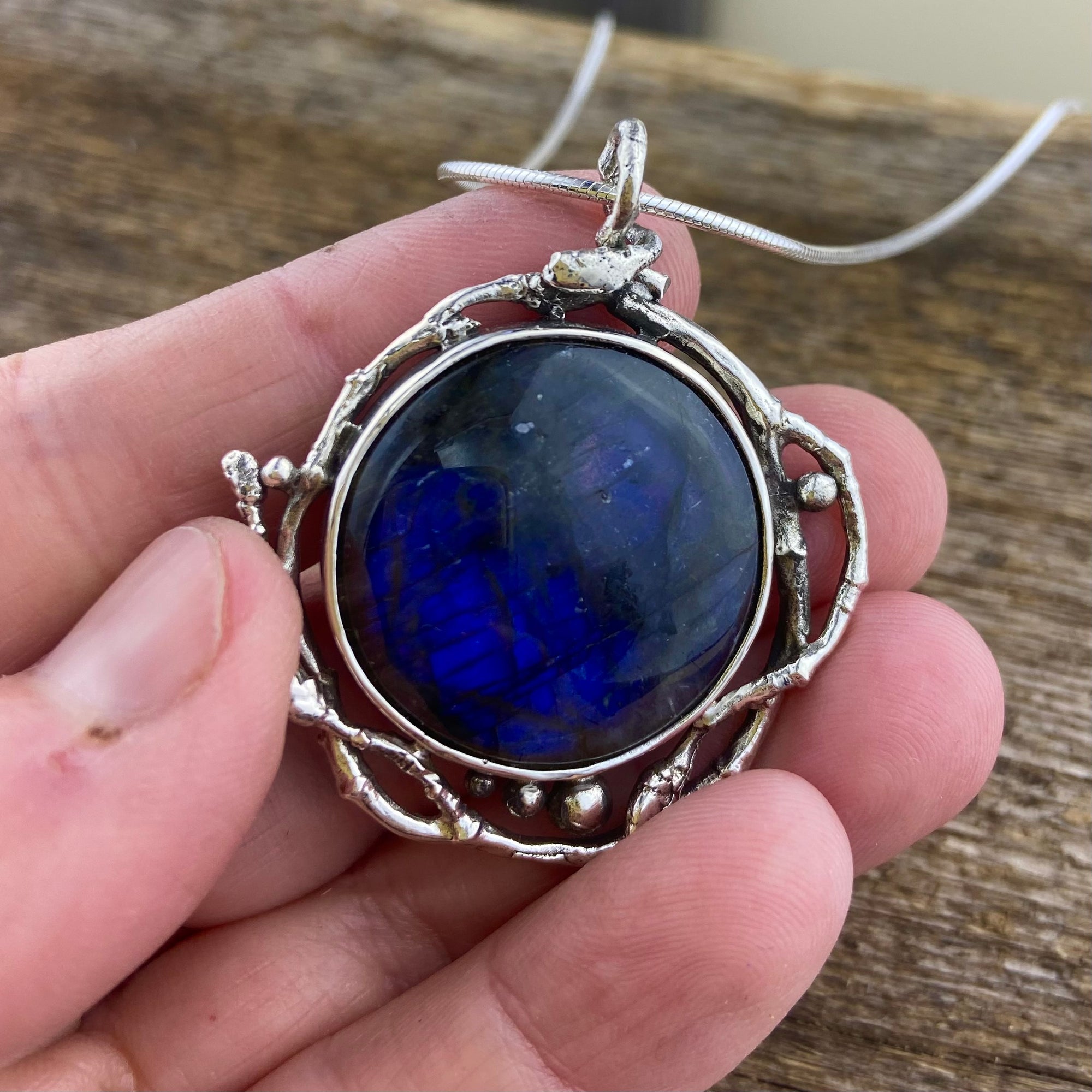 Labradorite Branch flow pendant
