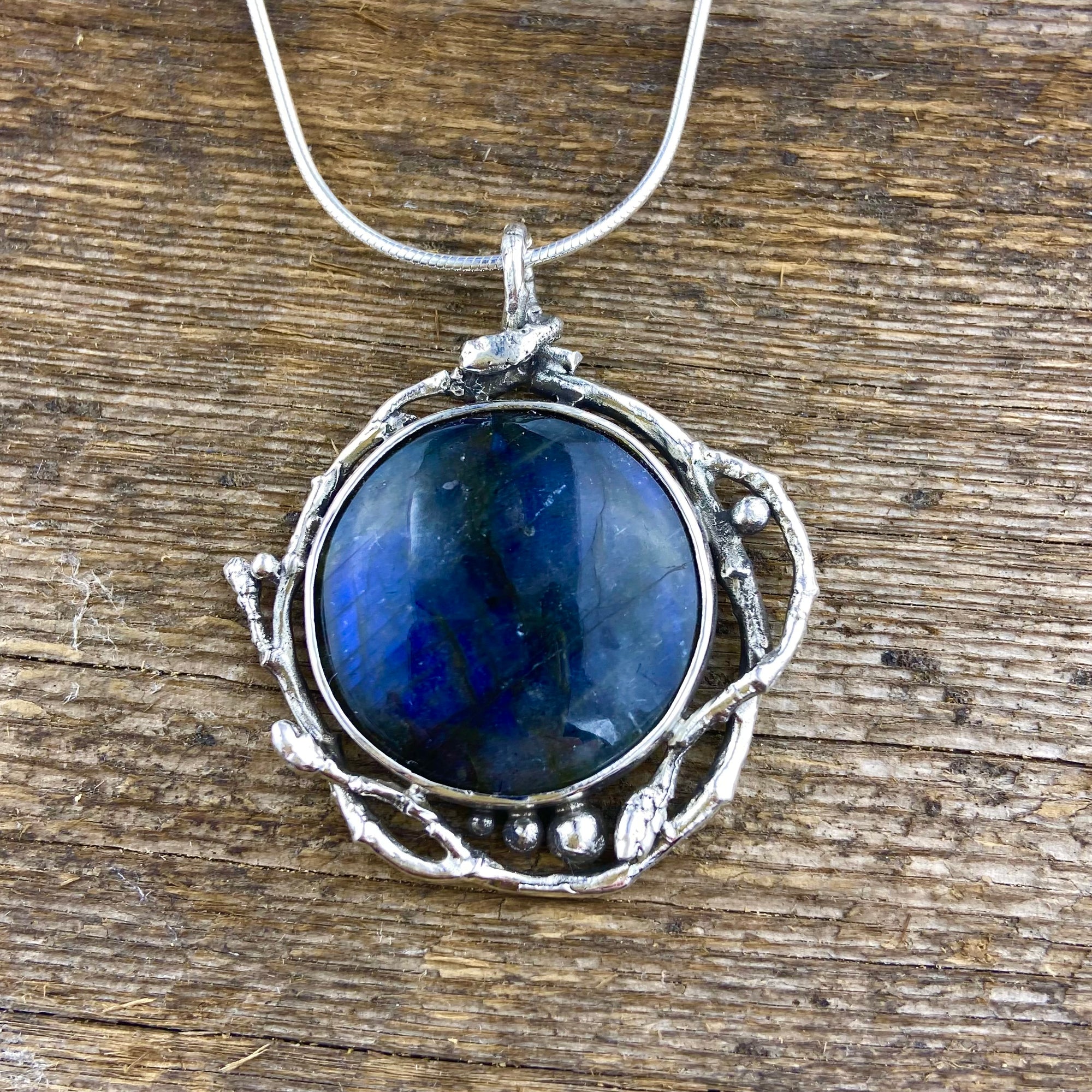 Labradorite Branch flow pendant