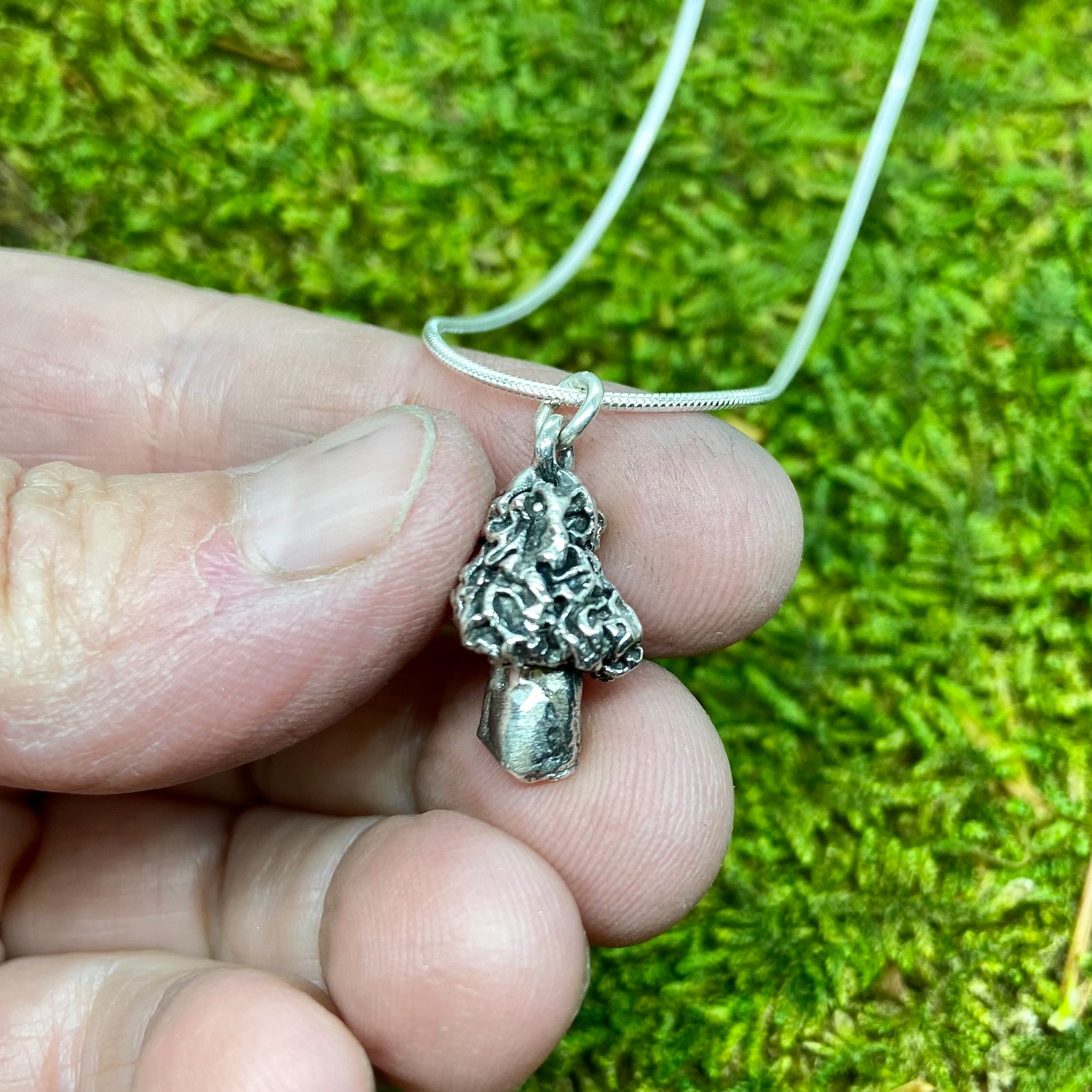 Morel mushroom pendant
