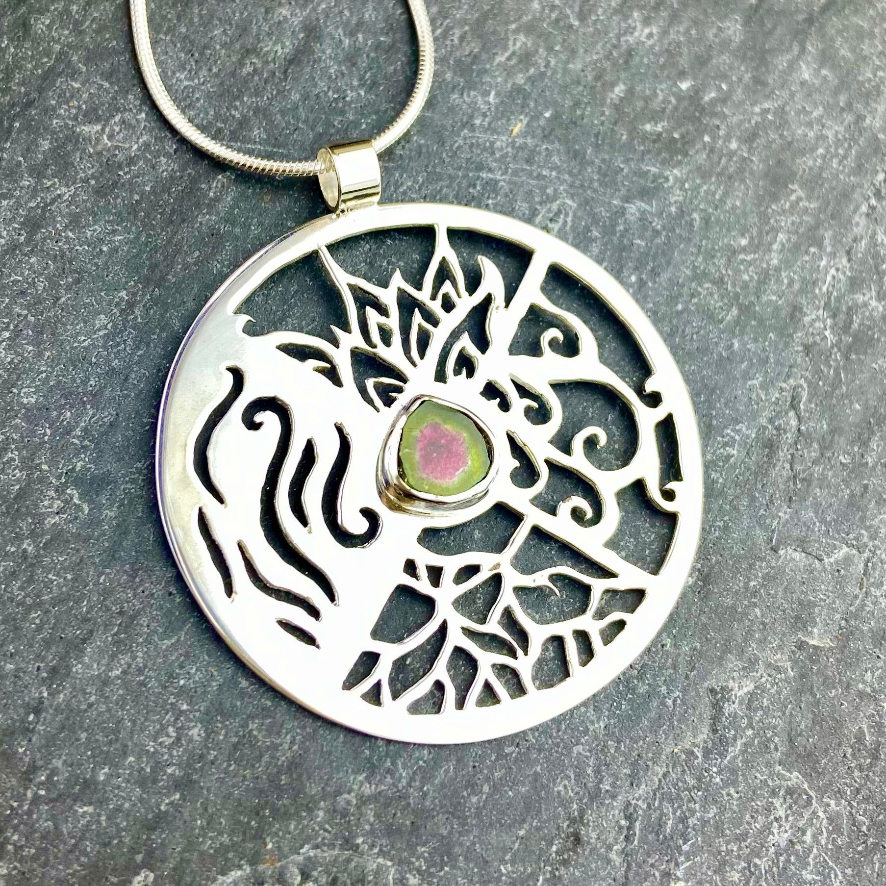 Elemental with Watermelon Tourmaline Pendant