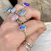 Sweet Little Blue/Purple Pipe Boulder Opal Ring