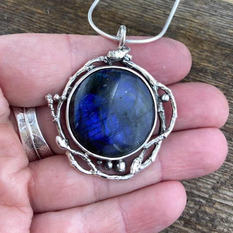 Labradorite Branch flow pendant
