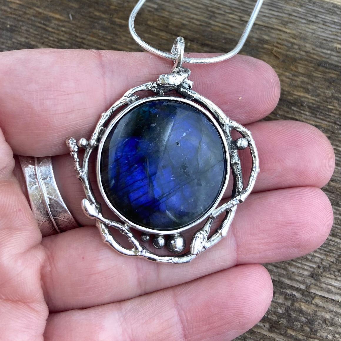 Labradorite Branch flow pendant